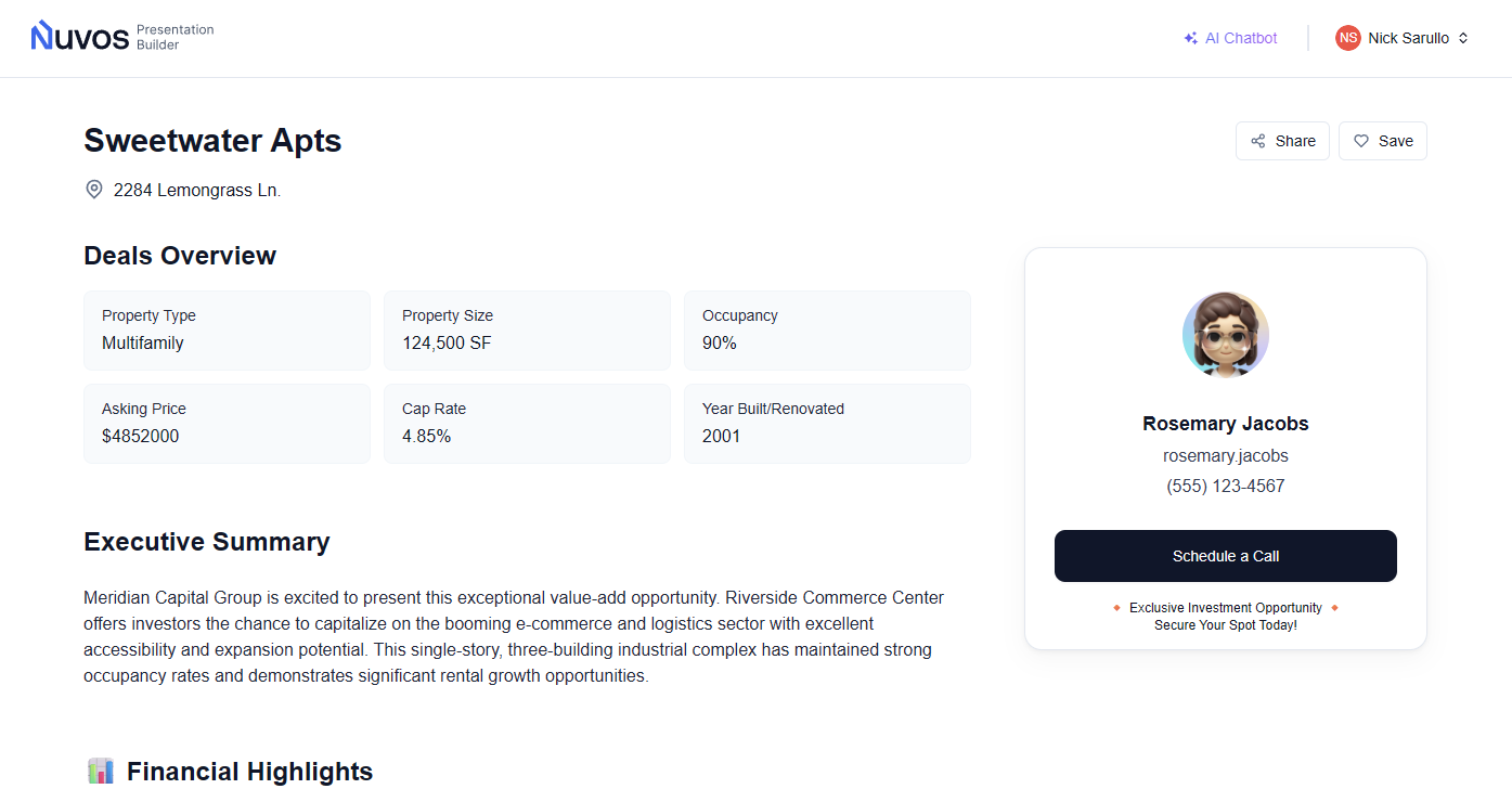 Interface of Commercial Real Estate Valuation Software Highlighting Cash Flow Forecasting Tools